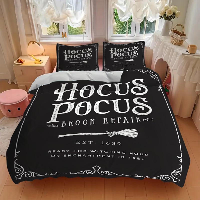 Hocus Pocus Broom Repair Print 3Pcs Bedding Setduvet Cover With 2 Bedropillowcase Home Birthday Gift