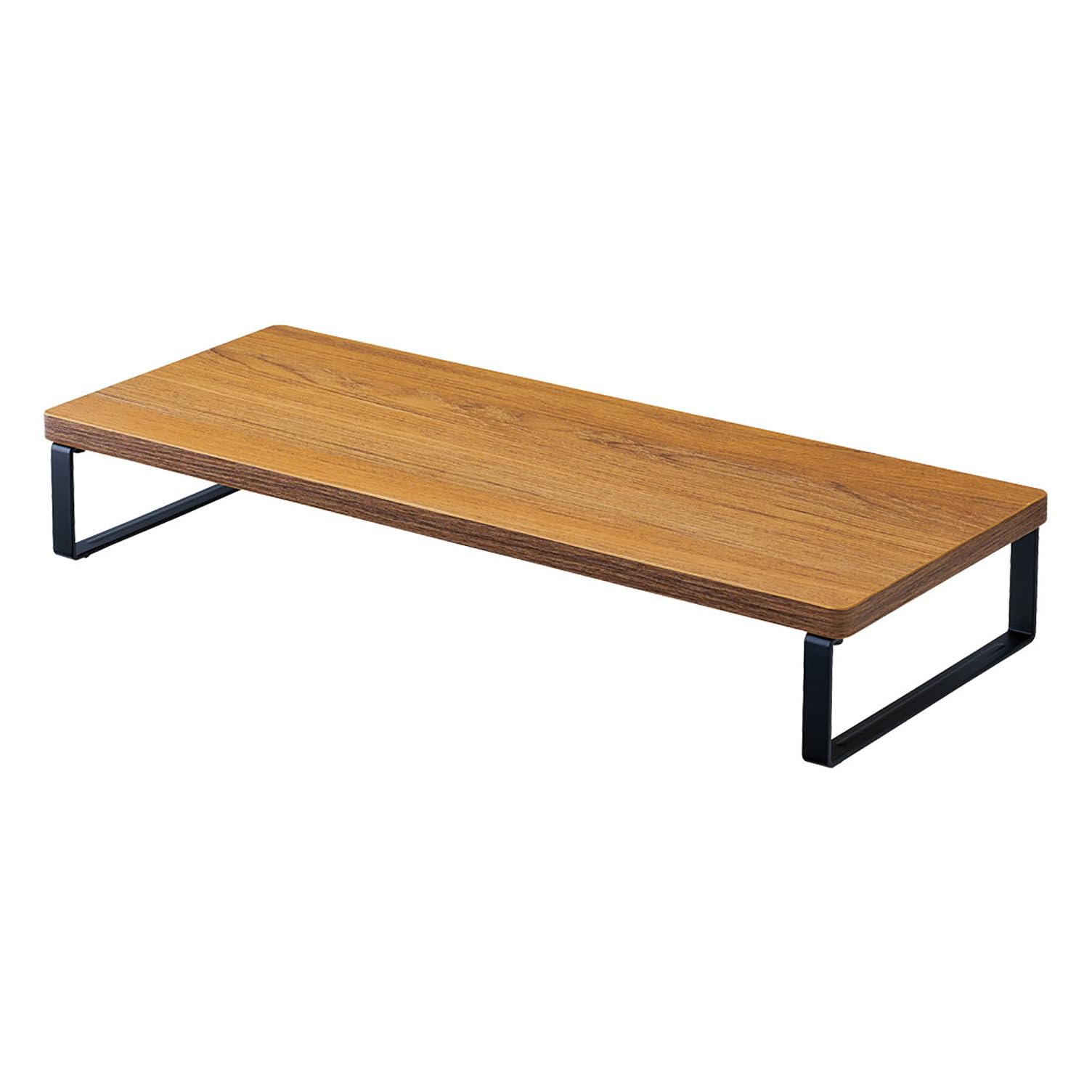 

LIHIT LAB Computer Stand Monitor Stand Wood Grain MDF Slim Desk Stand Brown Width 50 x Depth 20 x Height 8cm Low Load Capacity 15kg A8002-9 коричневый