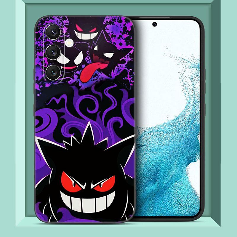 Dark P-Pokemon G-Gengar Case For Samsung A13 A22 A24 A32 A23 A25 A34 A35 A52S A53 A54 A55 A73 5G A12 A14 A15 A31 A33 A50 A51 A72