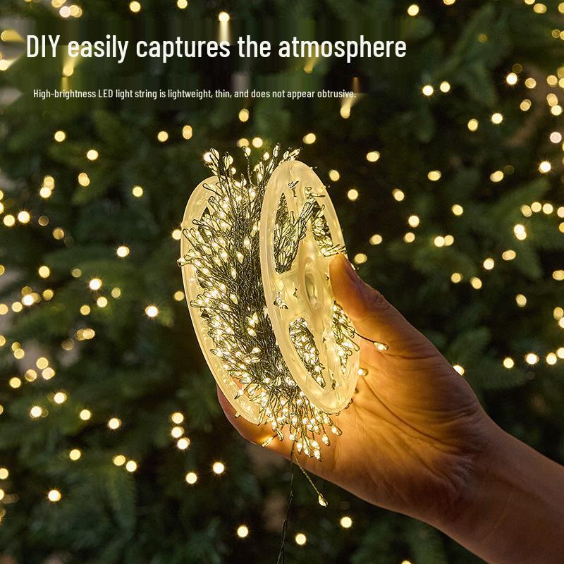 Firecracker LED String Lights - Remote Controlled, Copper Wire, Colorful Decor for Christmas Trees, Birthdays, and Festivals
