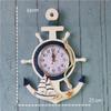 Anchor Clock Beach Sea Theme Nautical Ship Wheel Rudder Steering Wheel Decor Wall Hanging