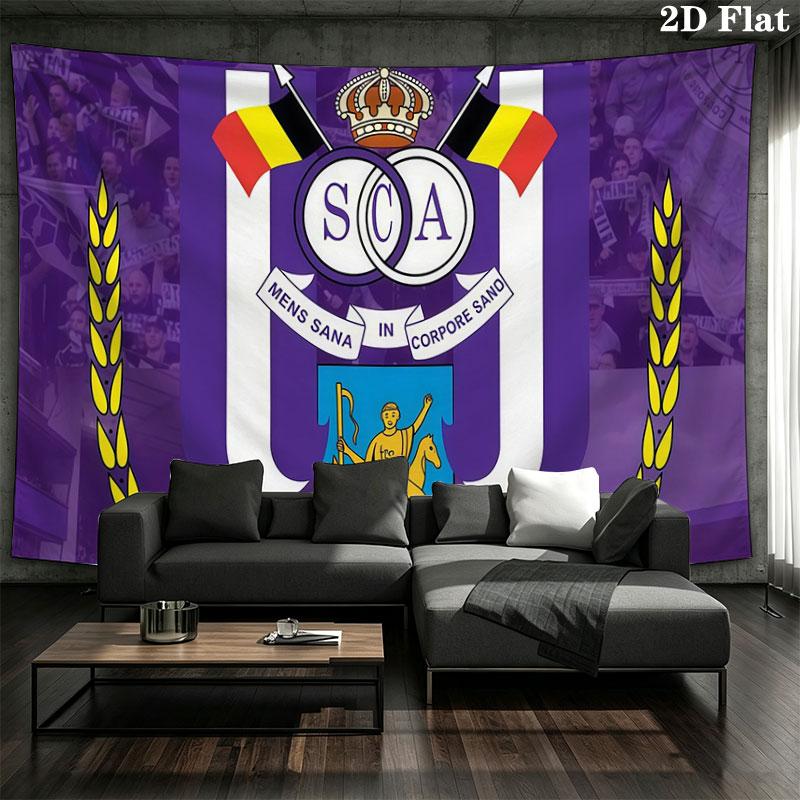 RSC Anderlecht Wall tapestry, aesthetic printed fabric blanket, suitable for bedroom, living room, and home decor.
