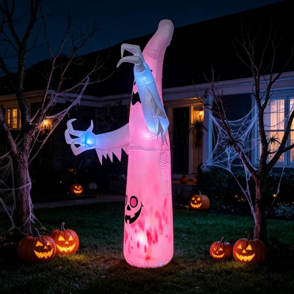 Inflatable Halloween Decoration, Freestanding Pumpkin Face