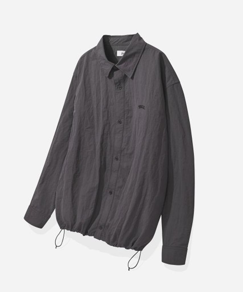 YALE Nylon Sporty Coach Shirt Charcoal