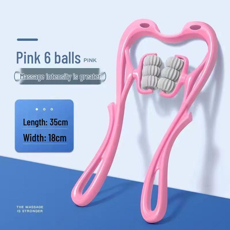 Multi-Functional Manual Cervical Spine and Neck Massager for Shoulder, Back, and Waist розовый