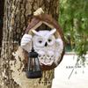 Outdoor Owl Solar Lights Resin Owl Decorative Figurine Ornament Wall Mounted Waterproof Yard LED Lights Garden Courtyard Decor
