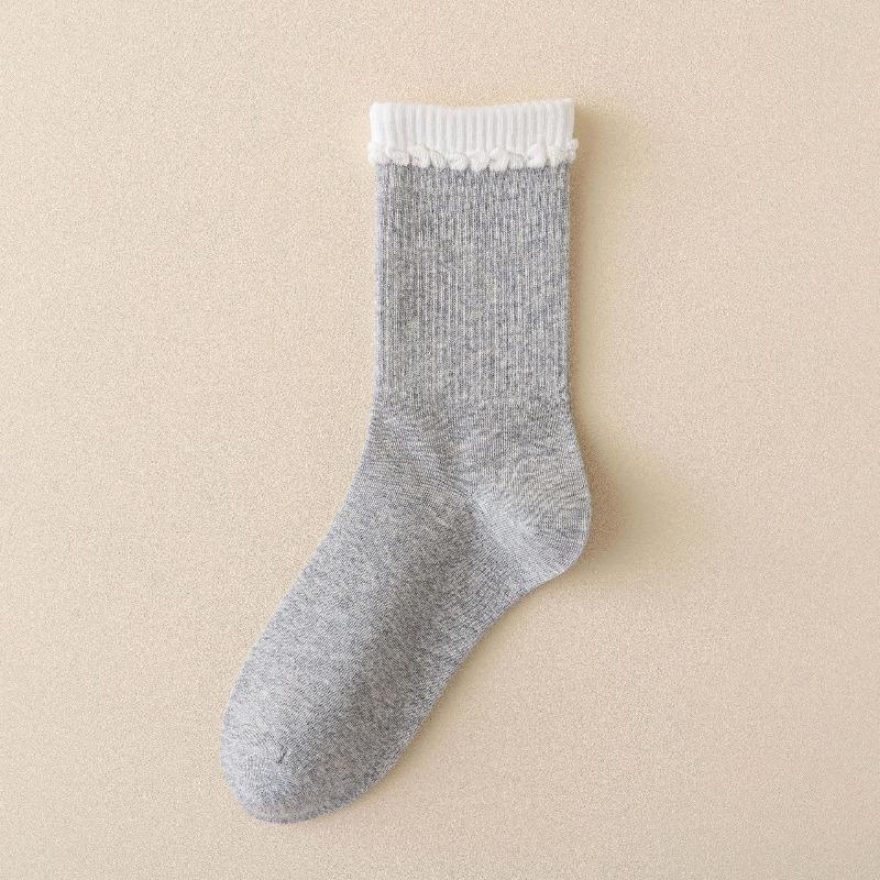 Ladies' Autumn and Winter Bubble Thigh-high Socks, Versatile High Rubber Band Vertical Stack Socks, Boneless Socks