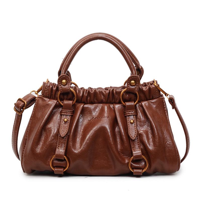 Folded Handbag Bag Women's New Retro Underarm Cloud Bag Dumpling Bag High-end Portable Shoulder Bag