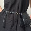 Ceinture à Franges en Cuir PU Ceintures Poches Vintage Sac de Taille Ceinture avec Poche Accessoires de Taille