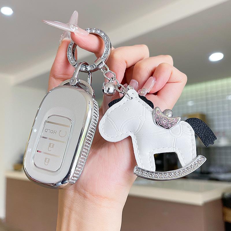 Premium Women's Car Key Case for Honda Accord, Civic, CR-V, Fit, Odyssey, Vezel, Lingpai, and XR-V