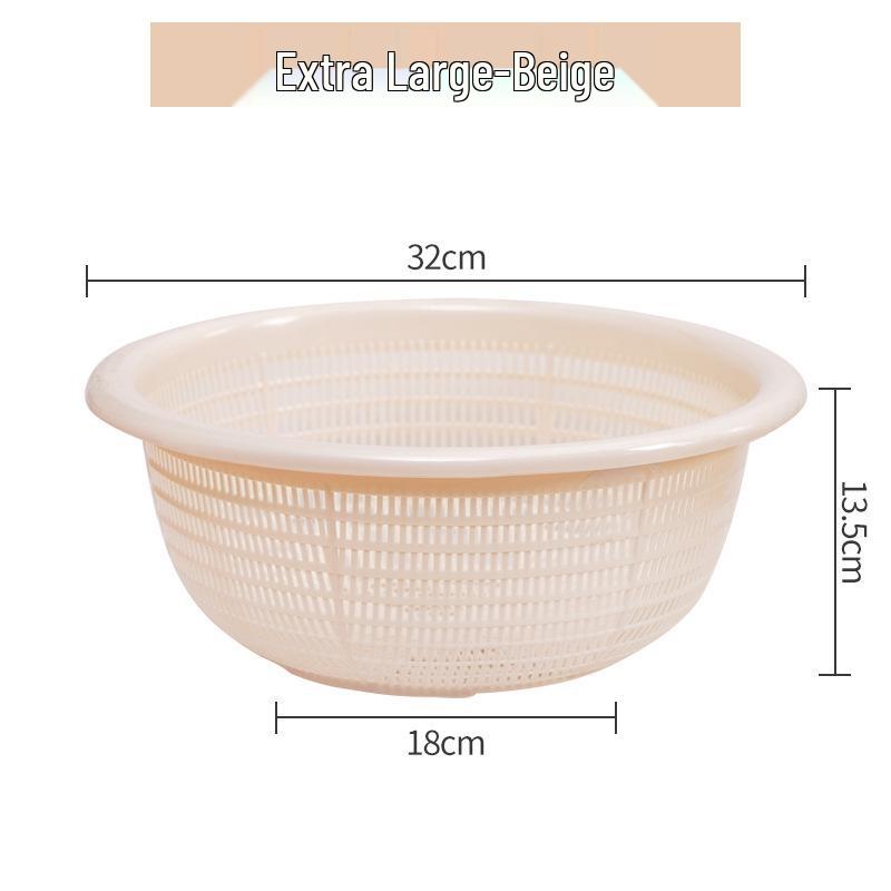 Kitchen Sink Vegetable & Fruit Washing Basket Set - Plastic Strainer & Drainer Basin for Storage & Rice Washing