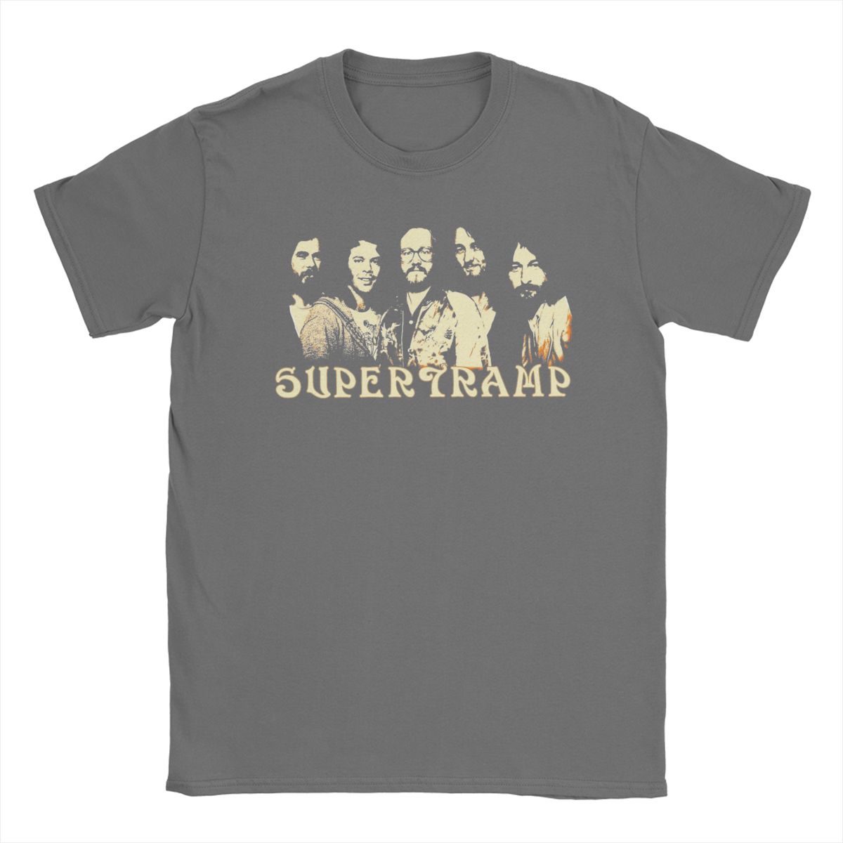 The best product for you Supertramp T-shirt voor Heren Puur Katoen Grappige T-shirts Ronde Hals Tees Kleding Korte Mouw Zomer M donkergrijze kleur
