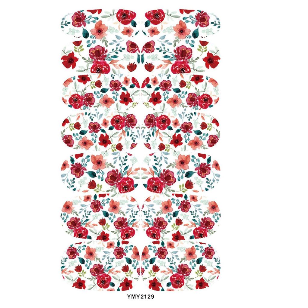Japanese Flower Nail Art Stickers, Full Cover, Waterproof (YMY2129-2137)