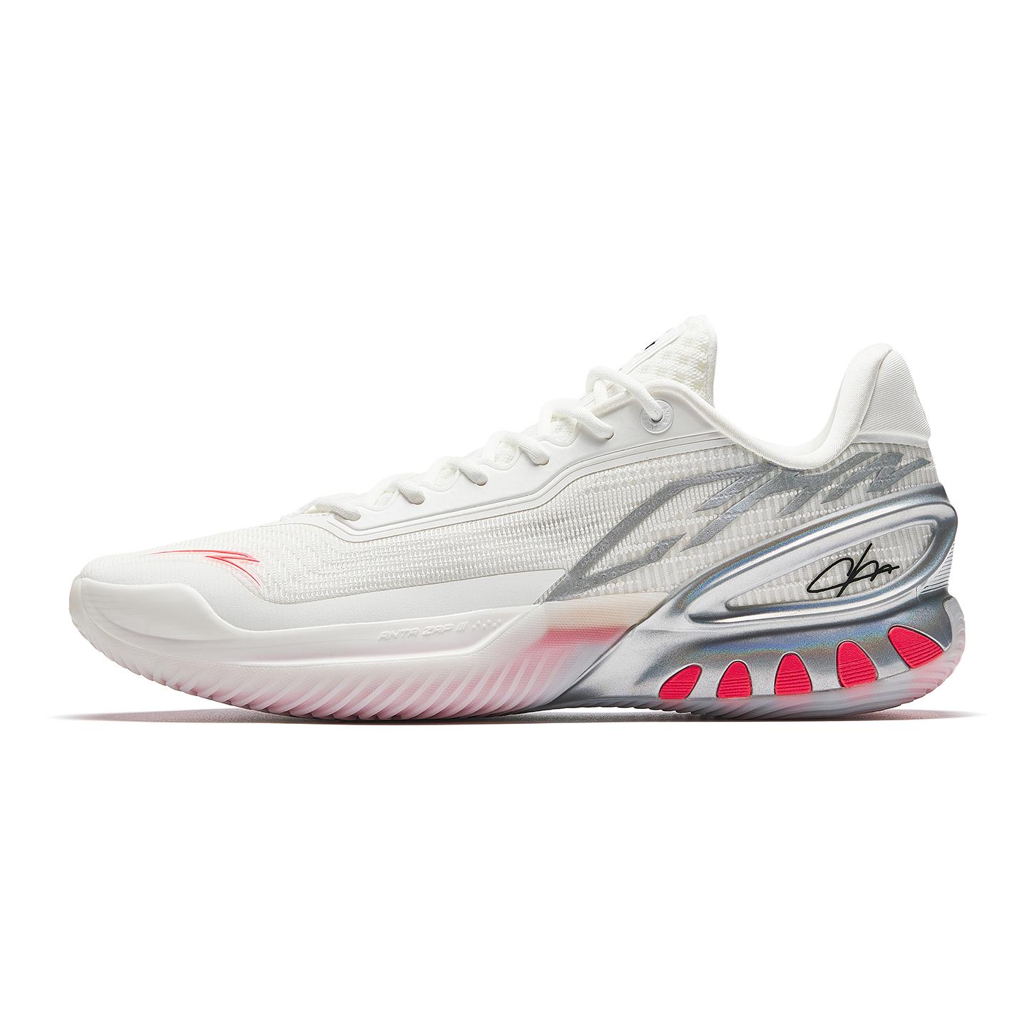

Anta Zap 3 Cushioning, Wear Resistant Low top Basketball Shoes Men s White Red 912611110SF-1 43