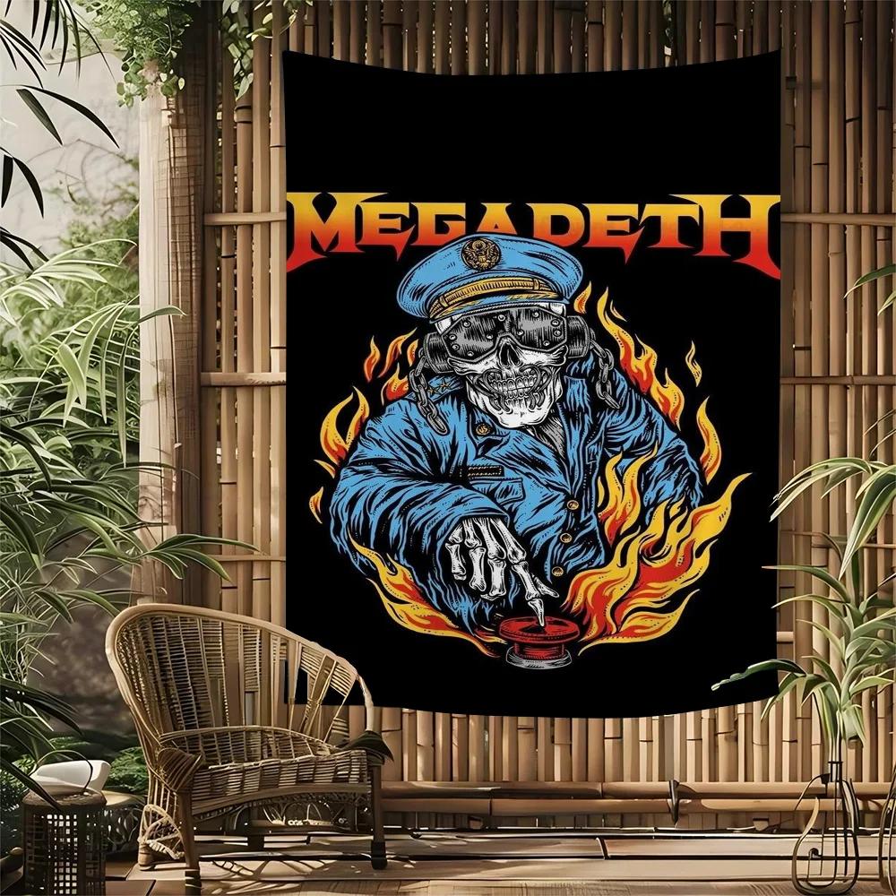 Megadeth Heavy Metal Band Album Wall Tapestry Hanging Tarot Hippie Wall Rugs Dorm INS Home Decor