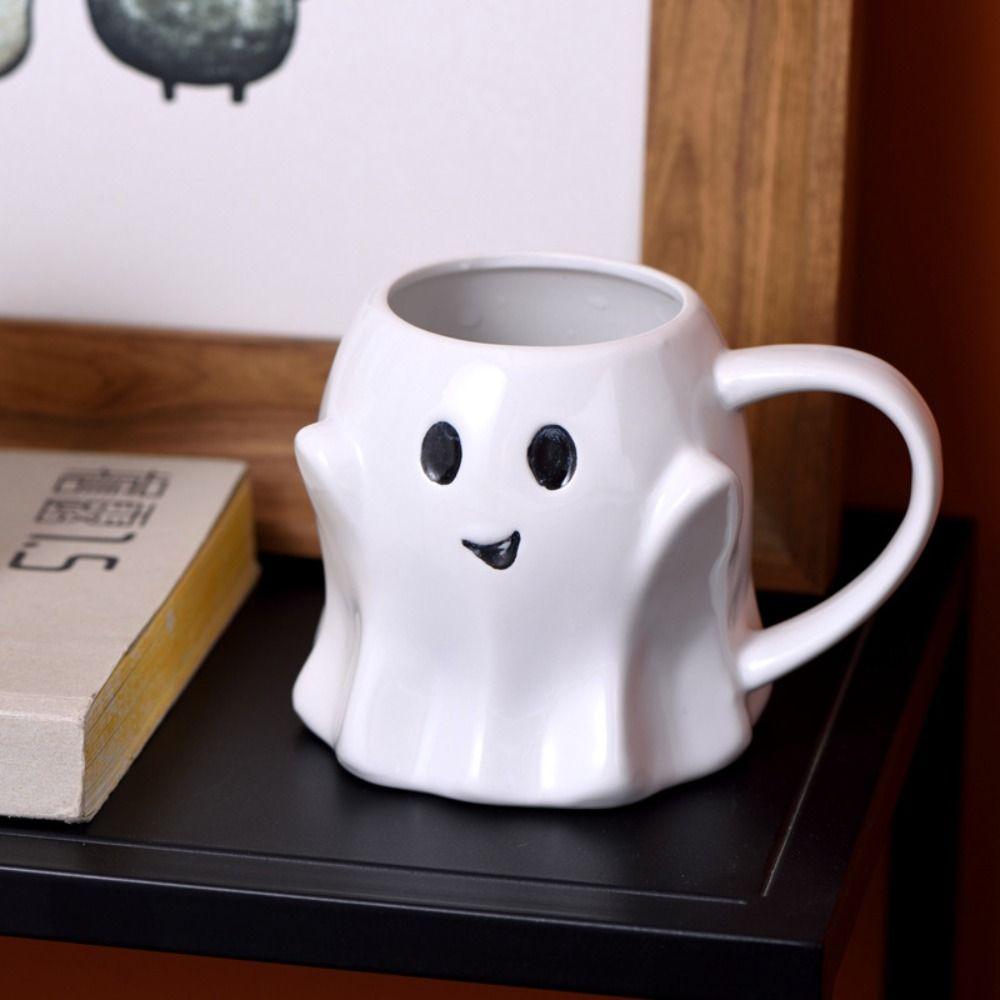 Cute Ceramic Ghost  Mug Large Capacity Coffee Cup Kids Gift Elves Cup  Home Kitchen Drinking