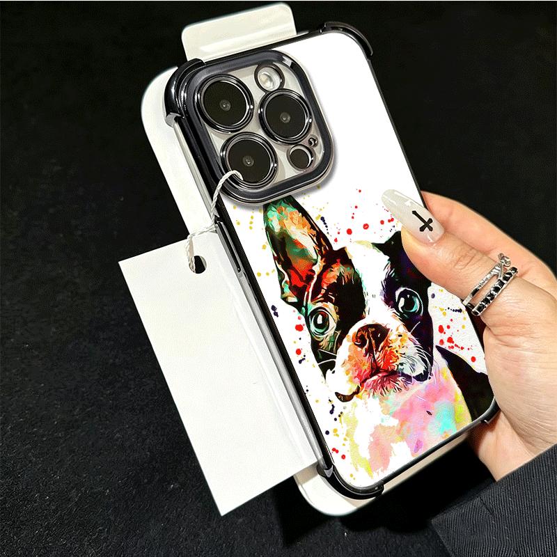 French Bulldog Dog Pug Design Plating Phone Case For Xiaomi Poco X5 X6 X7 X8 Pro Max F8 Ultra F7 M8 M7 M5S Redmi 15C 15 14C 13C