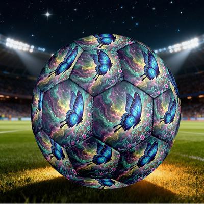 1pc Cosmic Butterfly Garden Size 5 Soccer Ball Professional Lightweight Durable Match Training Football Indoor &Outdoor Sports BallTraining Ball Y73