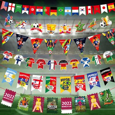 5 Meters 2022 Qatar World Cup Pull Flag Football Soccer Pattern Hawaiian Party Supplies For Bar Club