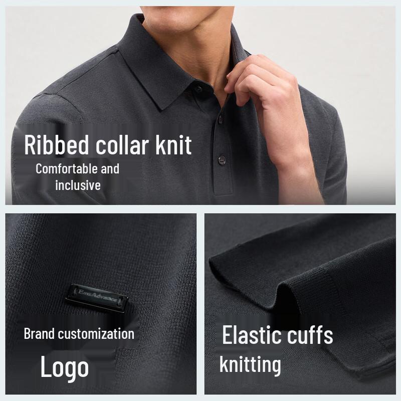Camisa Polo Masculina EMZ de Manga Curta Antibacteriana em Mistura de Seda