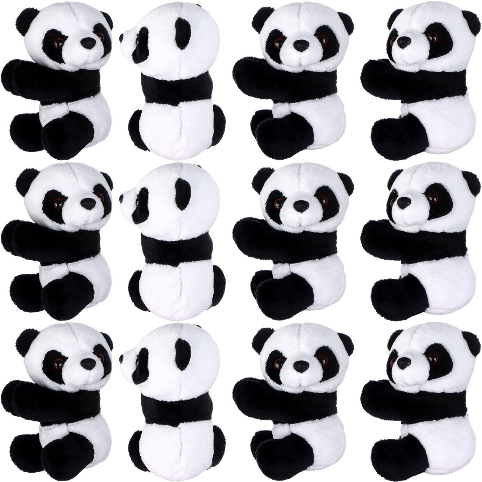 12Pcs Finger Panda Plush 4 Inch Panda Clips Curtain Holder Stand Note Memo Clips Photo Holder Cute Panda Toy Doll Finger Kids To