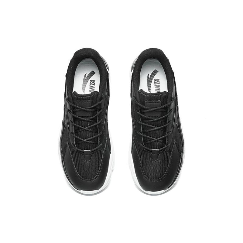 Anta Cushioning Wear-Resistant Low-Top Chunky Sneakers Women's Black White Sneakers