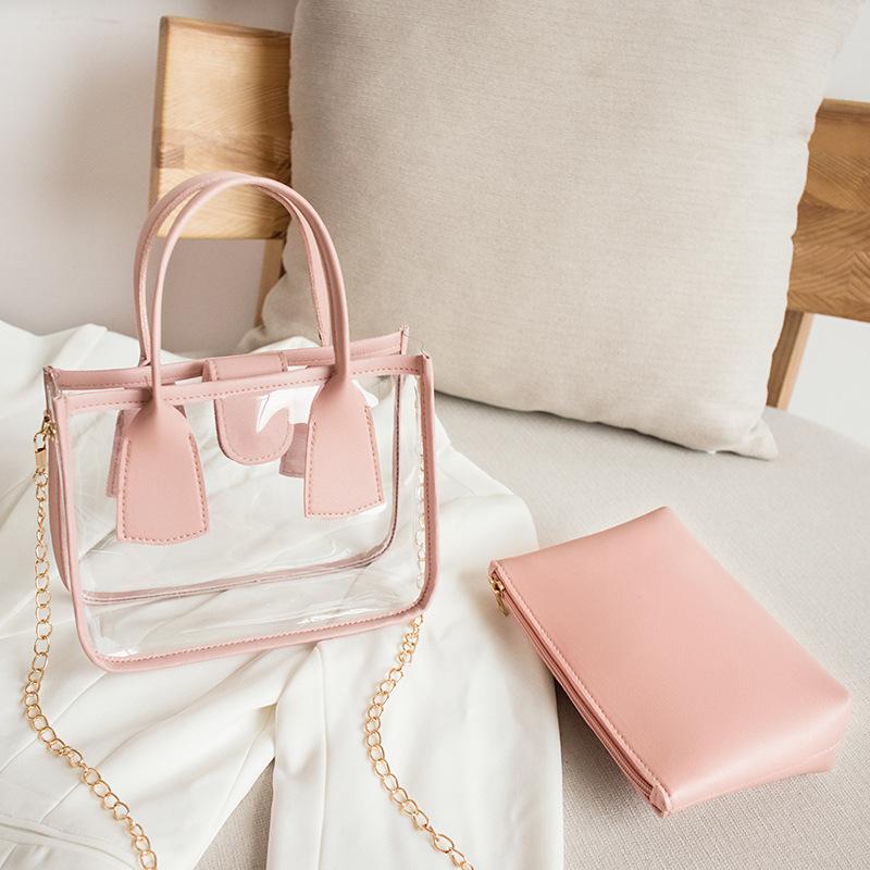 Bag women's summer new versatile shoulder bag simple and fashionable transparent messenger child and mother bag batch