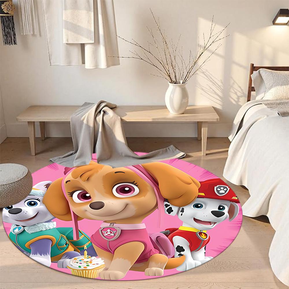 Paw Patrol Round Floor Mat Suitable for Living Rooms Game Room Study Room Bedrooms Antislip Round Carpet Decorate Offices Spiritual Gift