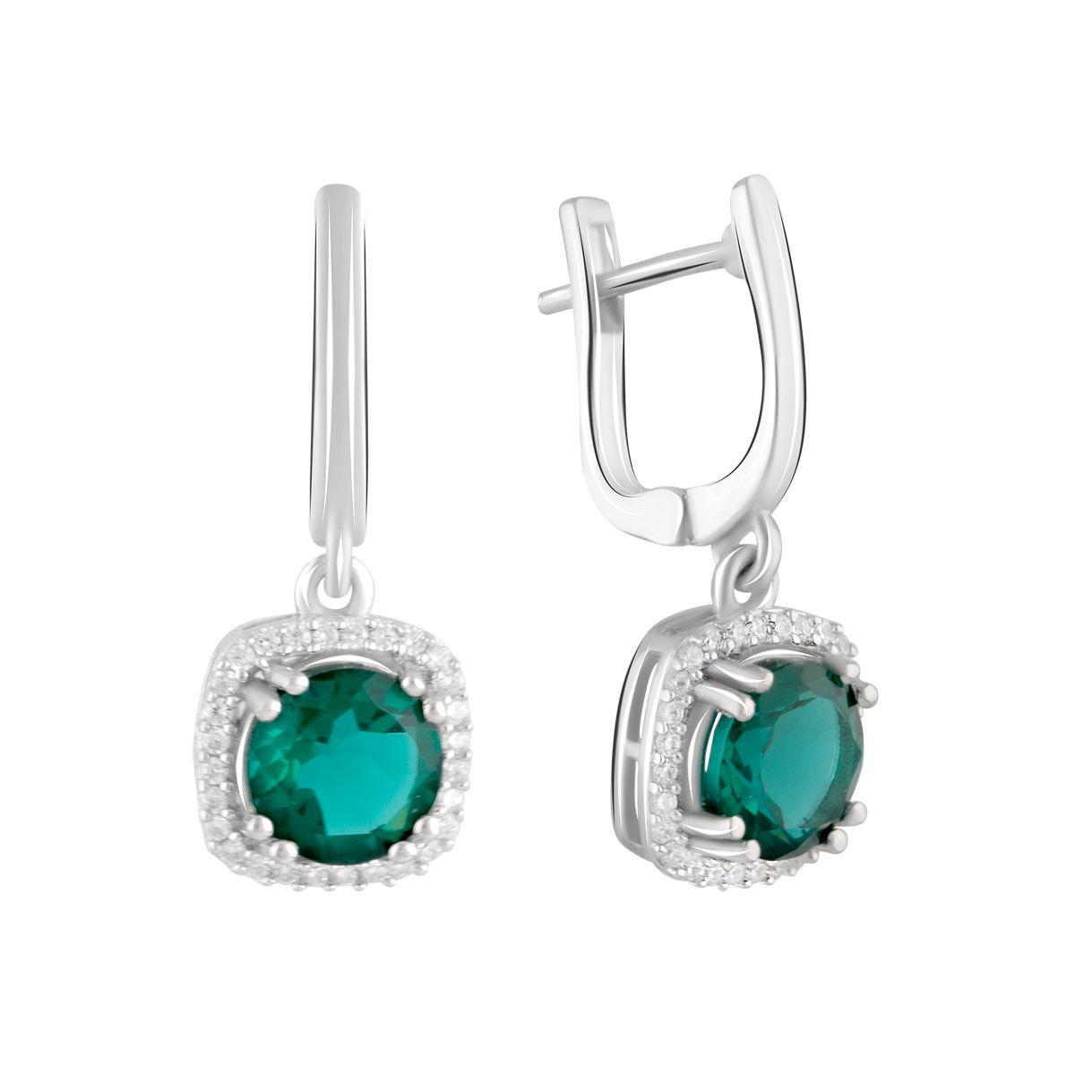 

Срібні сережки зі смарагдом nano 3.797ct (2089865) смарагдовий