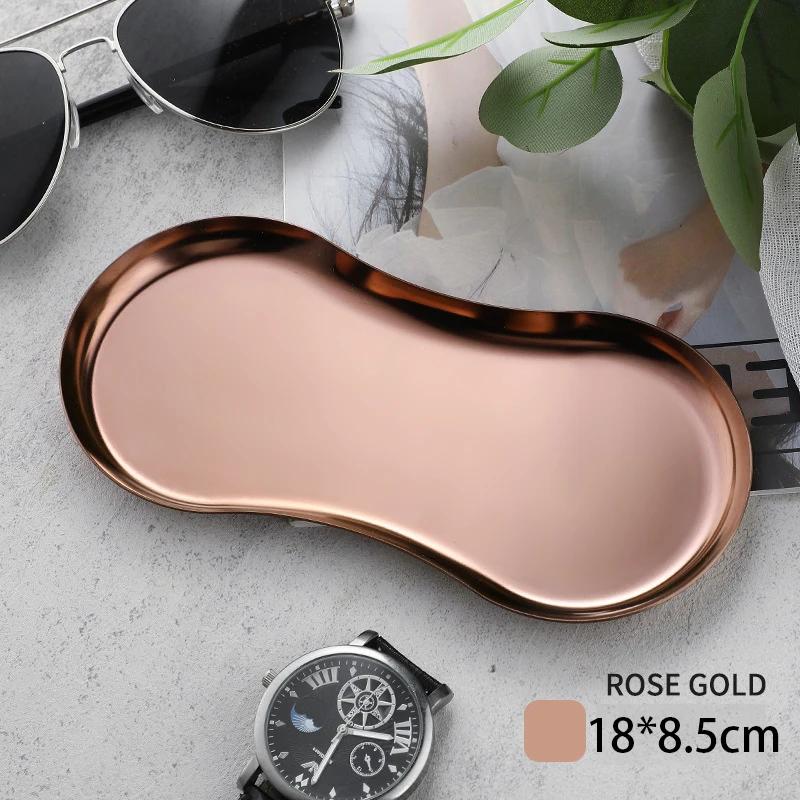 Modern Simple Stainless Steel Metal Water Drop Multi-shape Snack Tray Storage Jewelry Storage Metal Decoration Storage Organizer
