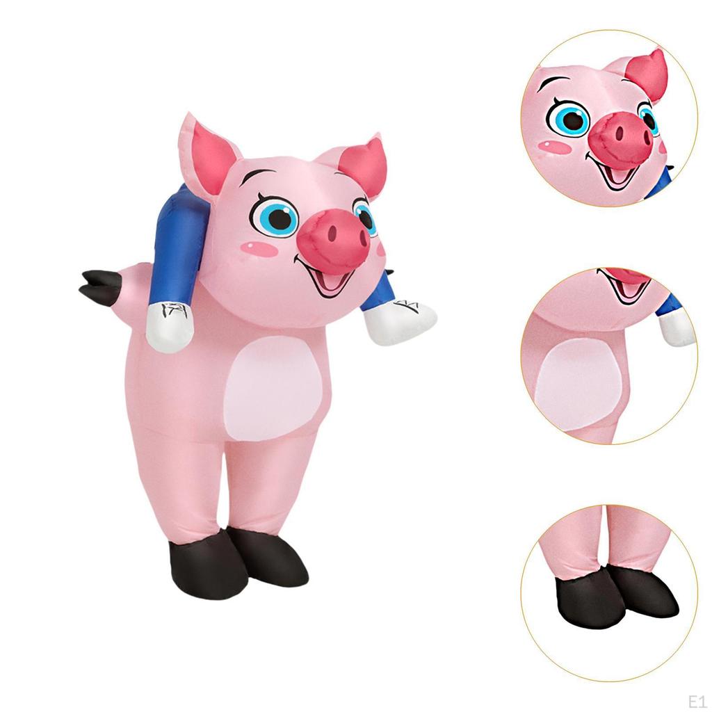 Aufblasbares Ride-on-Schwein-Kostüm mit Gebläse Vielseitig für Karneval Aufblasbares Outfit