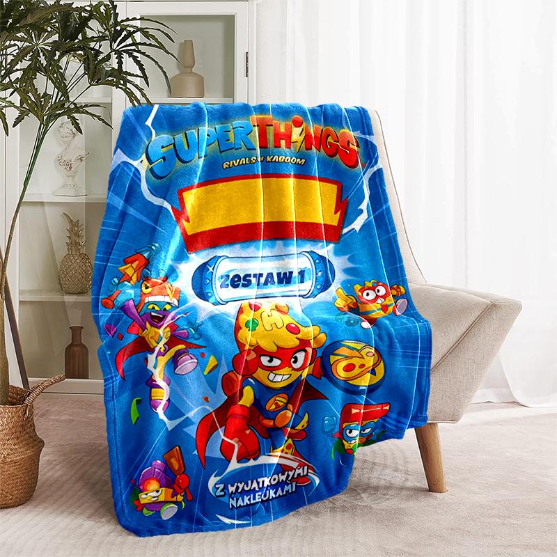 1pc Blanket Superthings2 Print Design, Lightweight Blanket for Sofa, Bed- Soft &Warm, Gift for All Seasons like Christmas, Halloween