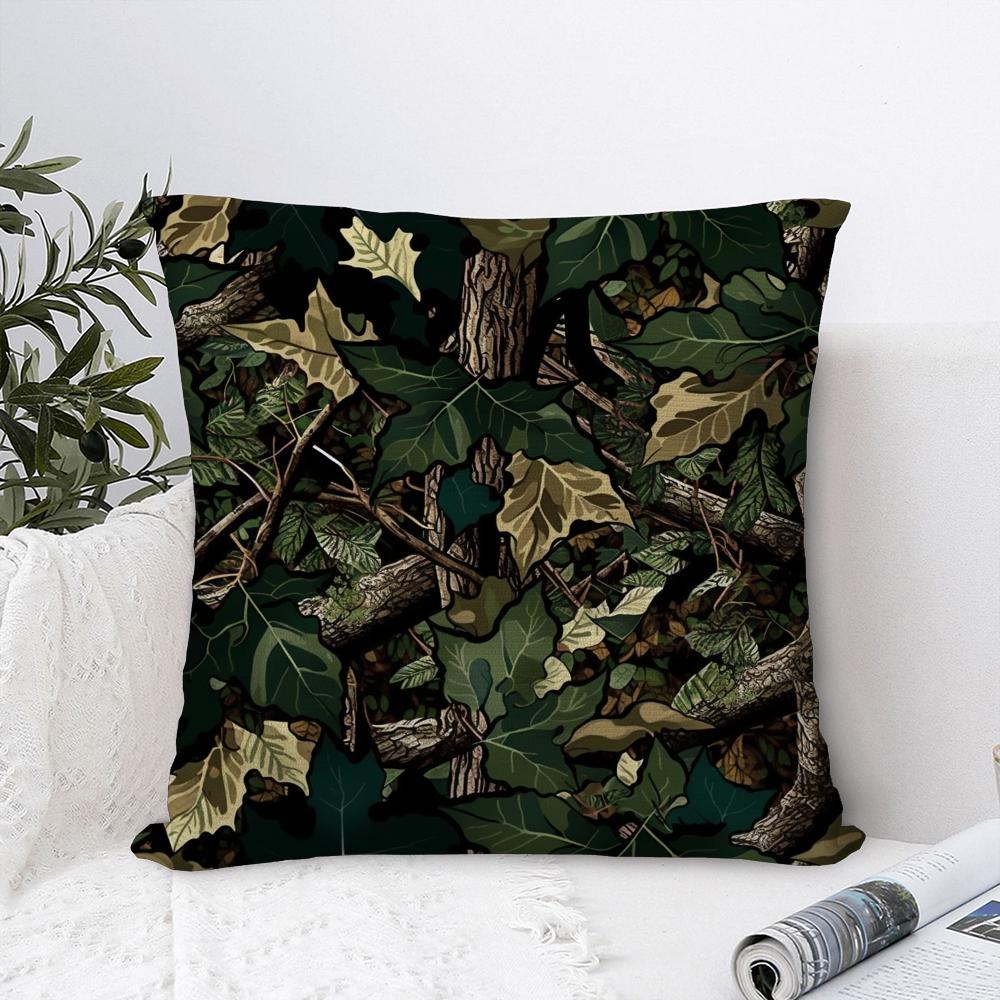Forest Camouflage Pattern Pillow Case Sofa Decorative Home Double-Sided Printing Short Plush Cushion Cover Throw Pillow Cover