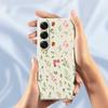 For Samsung Galaxy S25 Case Small Flower Leaves Pattern Printing Straight Edge TPU Phone Back Cover