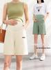 Shorts de Suporte para Maternidade de Alta Elasticidade: Calças de Verão Antiderrapantes, Largas, de Cinco Pontos para Gravidez