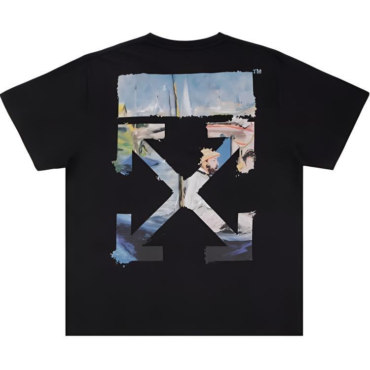 Off-White Painting Arrows Cotton Short Sleeve Men's OMAA038G20JER0061088
