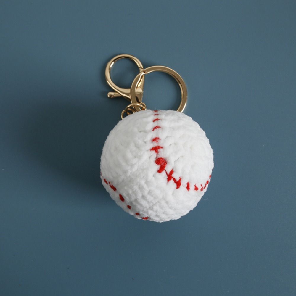 Billiards Rugby Crochet Soccer Keyrings Tennis Baseball Sport Ball Pendant Backpack