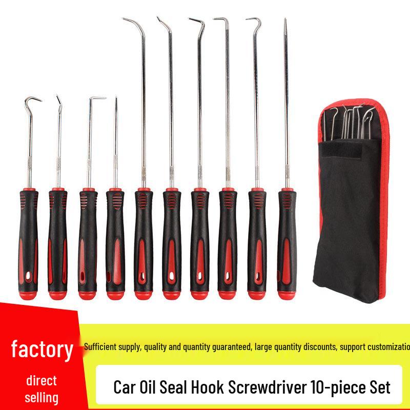 10-częściowy zestaw haczyków do usuwania o-ringów i uszczelniaczy olejowych do napraw i konserwacji samochodowej