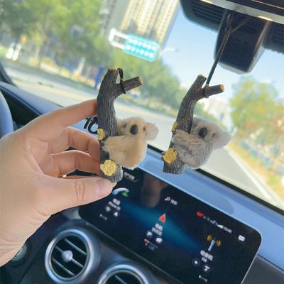 Creative Koala Car Ornament - Charming Rear View Mirror Hanging Decor Pendant Chain Interior Auto Accessories