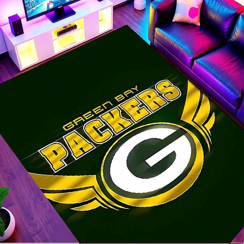 Green Bay Packers Print Rug, Washable Floor Carpet, For Entryway Dorm Laundry Room Office Study, Home Decor Birthday Christmas Gift