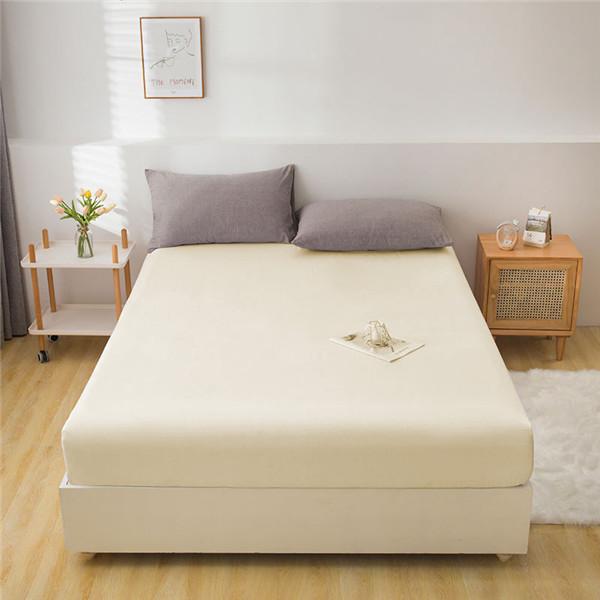 100% bumbac cearșaf de pat moale și groasă Husă de saltea Lenjerie de pat reglabilă Husă de protecție Husă de cuvertură de pat de culoare solidă Fără pernă