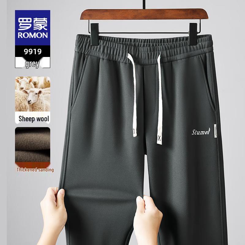 

ROMON Men s Wool Blend Straight Casual Trousers 36