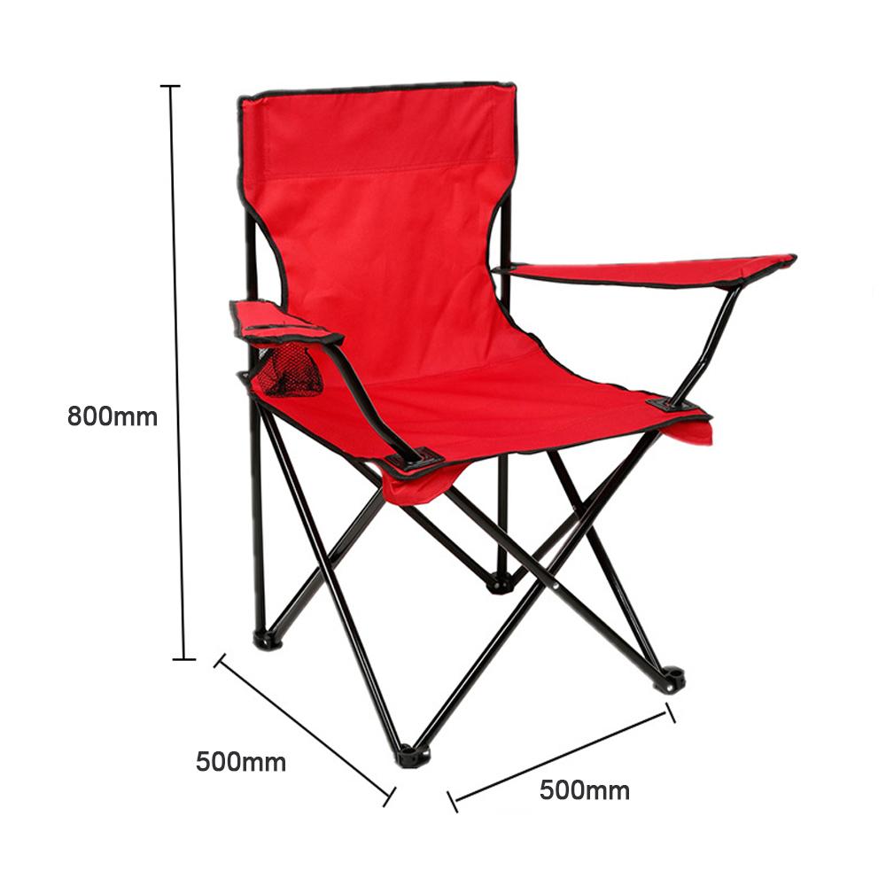 Outdoor Camping Chair Portable Folding Lawn Chair with Armrest Cup Holder Storage Bag for Camping Hiking Fishing Beach