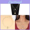 Ocean Style Shell Necklace Set With Metallic Starfish And Pearl Chain For Women And Men