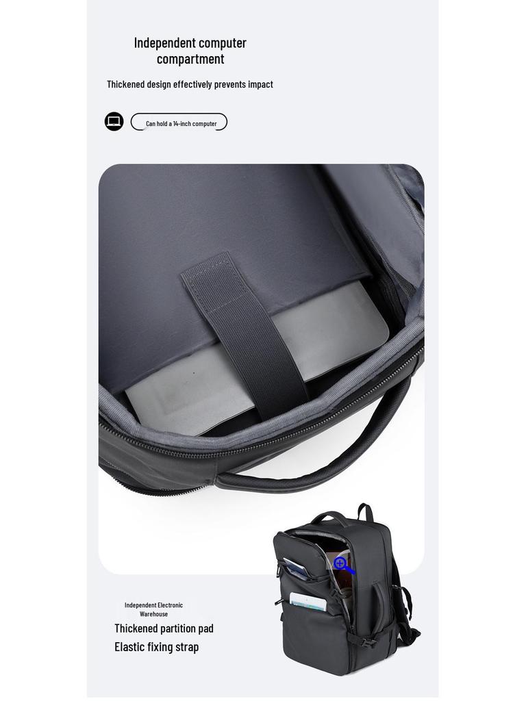 Customizable Expandable Laptop Backpack with Logo - Large Capacity & Wet/Dry Separation