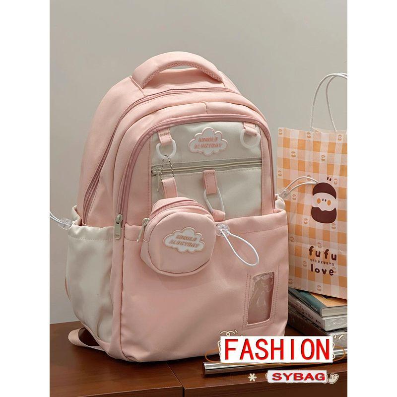 

Корейская серия Ins Милый рюкзак для девочки Легкий рюкзак для девочки-подростка Рюкзак для ученицы старшей школы Большая вместимость Универсальный рюкзак Pink Schoolbag