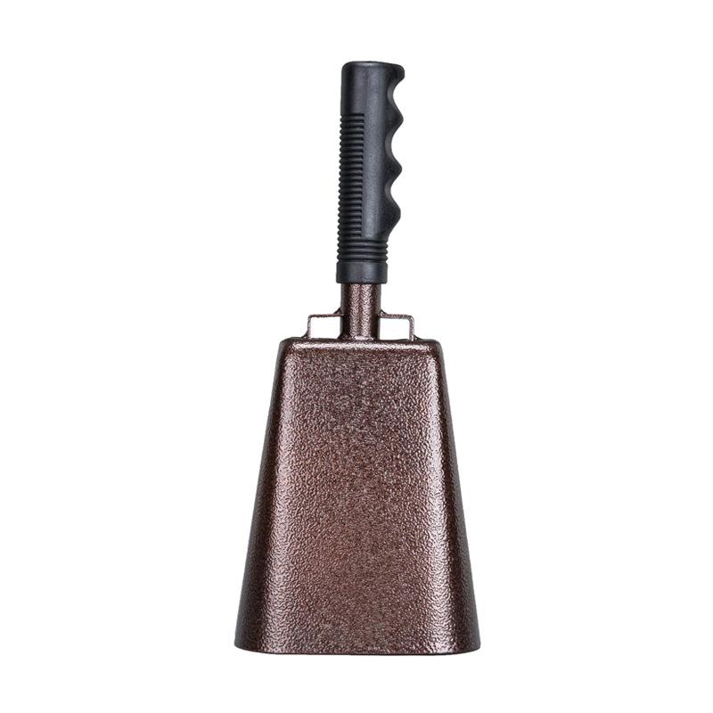 Steel cow bell, used for sports events, hand tapping music, football matches, parties, concerts, loud cheering bell, 10 inches
