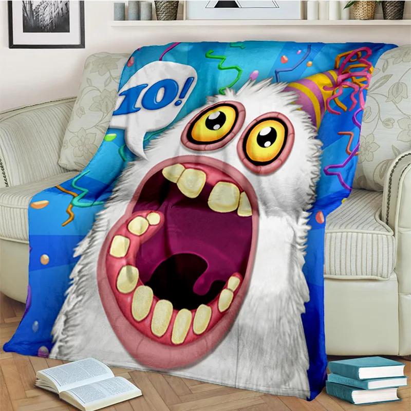 My Singing Monsters Video Game Cartoon 3D Blanket,Soft Throw Blanket for Home Bedroom Bed Sofa Picnic Travel Cover Blanket Kids