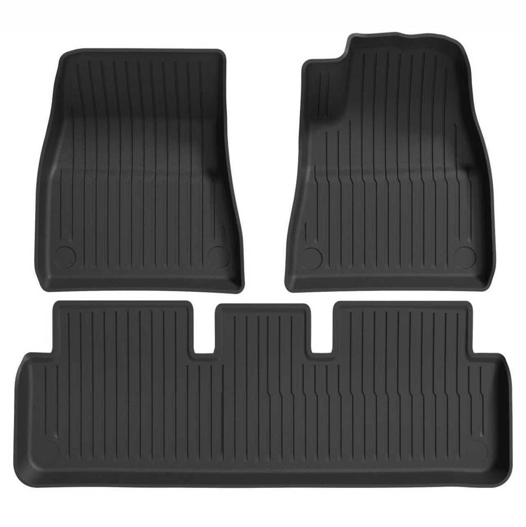 Eco-Friendly TPE Cargo Mats for Tesla Model 3/Y Refresh: All-Weather Front and Rear Coverage