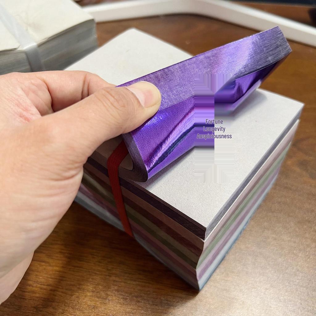 Handmade Colorful Origami Foil Ingot Paper In Gold & Silver, Various Sizes, 1000 Sheets, Non-Semi-Finished